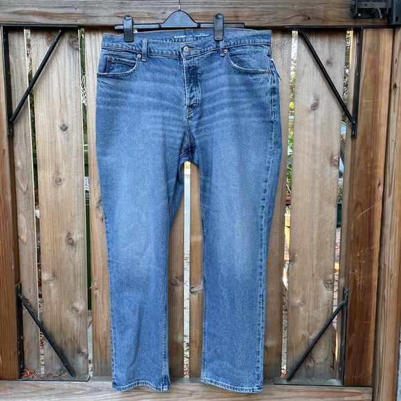 OLD NAVY Jeans High Rise Button-Fly Slouchy Straight Denim - Picture 2 of 10